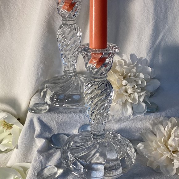 Fostoria Colony style candle stick pair - Picture 3 of 6